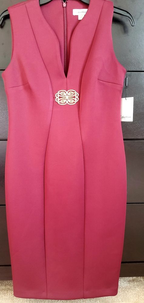 Calvin Klein NWT Dress Burgundy Size 6